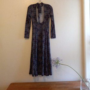 Spanish/Moroccan Pattern Open Back Maxi/Midi Dress